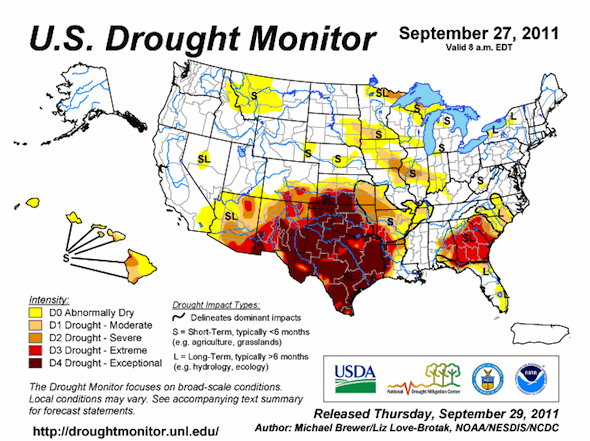 US drought map